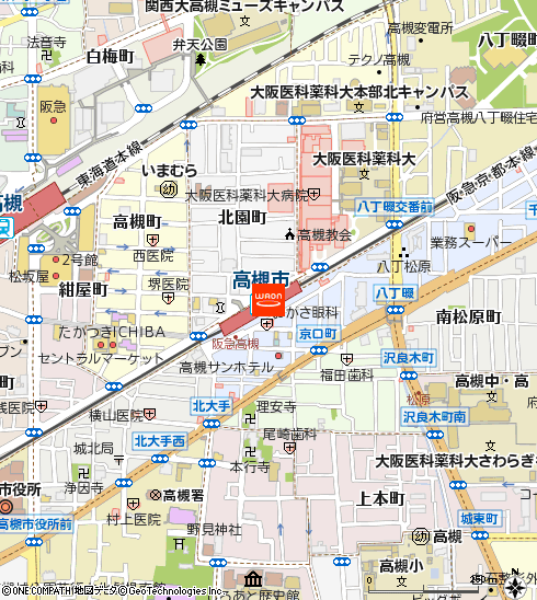 KOHYO阪急高槻店付近の地図